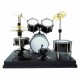 Miniatura Mini Music Bateria 8 peças Completa / Escala 1:12 / Não sai som / Preta