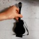 Miniatura Mini Music Violão Flat Elétrico Nylon - Escala 1:4 - 25cm / Preto / Com correia e suporte
