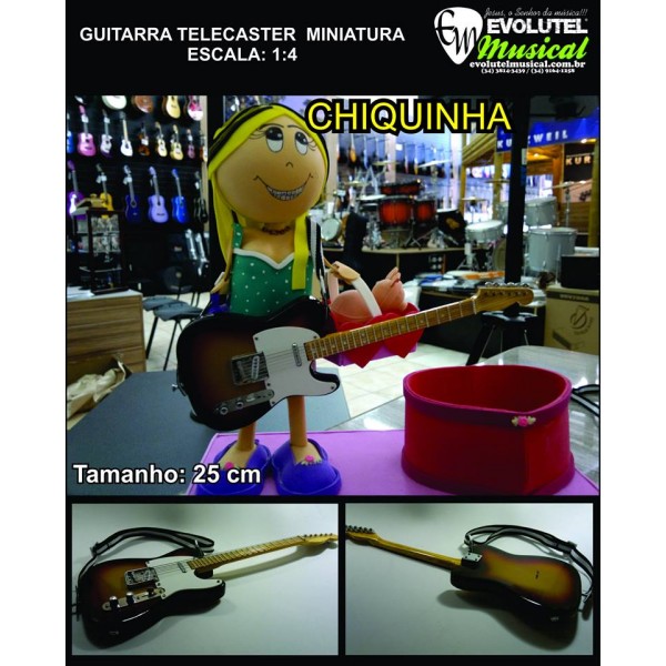Miniatura Guitarra Telecaster Sunburst - Escala 1:4 - 25cm