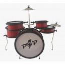 Bateria Infantil Luen Pop Vermelho / Lançamento / Tambores em metal alumisteel 