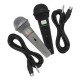 Microfone Duplo CSR 505 com fio (estilo karaokê) incluso 2 cabos