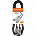 Cabo HAYONIK para Microfone XLR(F) X XLR 10m PLAYER Preto 