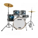 Bateria X-Pro C.Ibanez New Upper  / 20",10",12",14", cx 14" / Blue Sparkle + Ferranges+banco+pratos+peles Evans