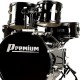 Bateria Premium DX-720 BK Bumbo 20" (preta) / Completa (pratos, banco, ferragens, peles clear e porosa)