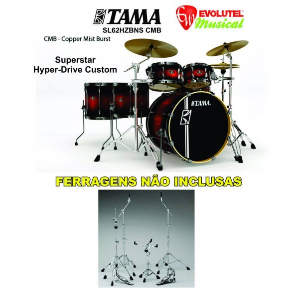 Bateria Tama Superstar Hyper Drive Custom SL62HZBNS CMB- FERRAGENS NÃO INCLUSA