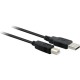 Cabo USB FORTREK 2.0 A Macho + B Macho 1,8 Metros SBI-101 Preto  