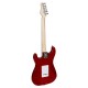 Guitarra Elétrica Giannini G-100 Translucent Red com escudo White (TR/WH) Vermelha brilhante