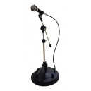 Miniatura Mini Music Microfone Com Fio Com Pedestal / 21 cm / Escala 1:4