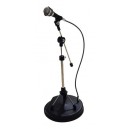 Miniatura Mini Music Microfone Com Fio Com Pedestal / 21 cm / Escala 1:4
