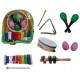 Kit Bandinha Infantil Ritmica Sprign SPK-10 KIDS- c/ Mochila 10 peças / Chocalho+pandeiro+xilofone e muito mais... 