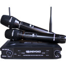 Microfone Sem Fio Soundvoice Duplo MM-320 / Digital / 16 canais de frequencia / Recarrega na base