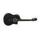 Violão Vogga VCE-300 BK (Preto) Semi-Flat Com Cutaway / Elétrico com Afinador