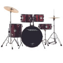 Bateria VOGGA Urban VPD120 BK (Preta) - Bumbo 20" / Completa (banco, pratos, ferragens+Pratos)