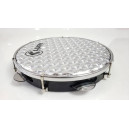 Pandeiro Luen ABS 6 Afinações Pele Prata Holográfica 10" / Corpo ABS Preto